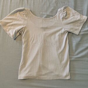 Banana Republic Women’s White Blouse with Low Scoop Back Size Small